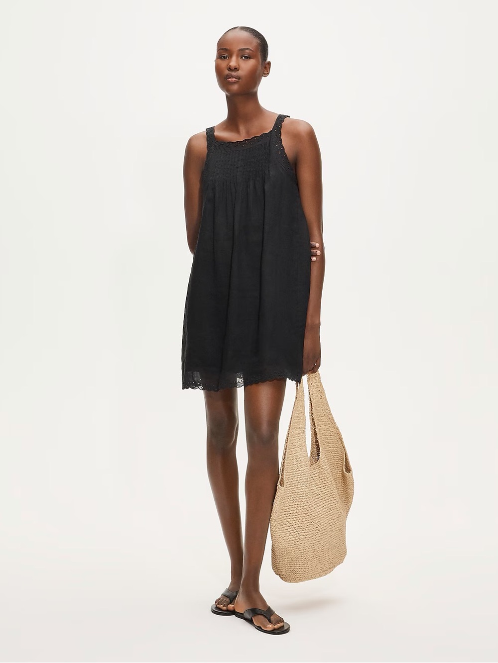 Scallop-trim mini dress